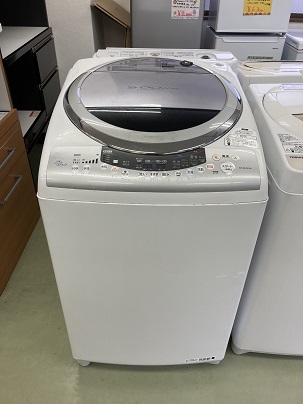 TOSHIBA　東芝　電気洗濯機（乾燥機能付き）洗8.0kg/乾4.5kg 　TOSHIBA AW-80VG(W) 2009年製