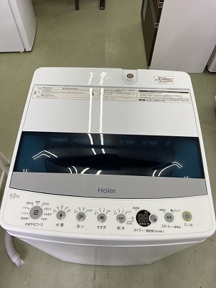 2019年製　ハイアール Haier 4.5kg　全自動洗濯機　JW-C45D W