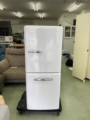 2020年製 エディオン e angle レトロスタイル 2ドアノンフロン冷凍冷蔵庫 ANG-RE151